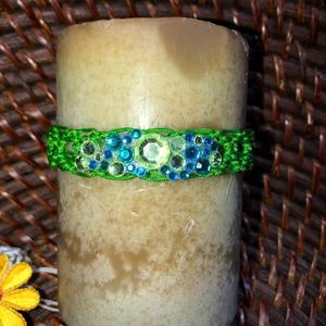 Candle decor lace wreath adjustable crystal NEW